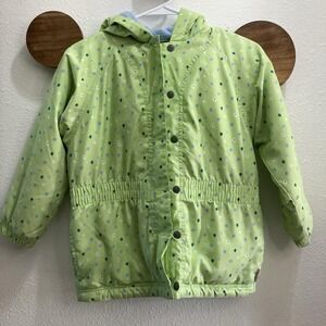 VTG Rainbow Tag Gymboree 1998 Cotton Candy Line Green Floral Hooded Jacket 6-7Y
